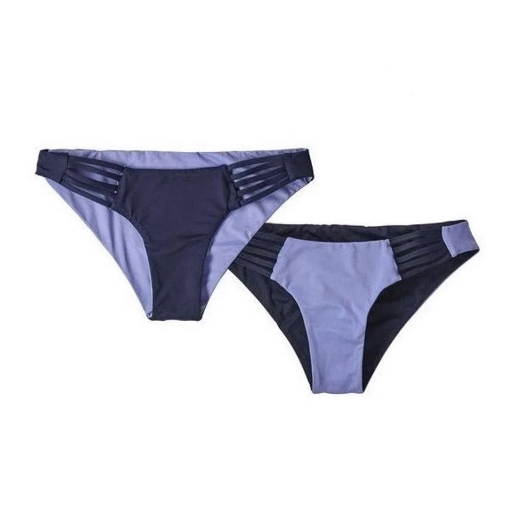 NWOT Patagonia Reversible Sea Glass Bay Bikini Bottom (in Navy / Purple)